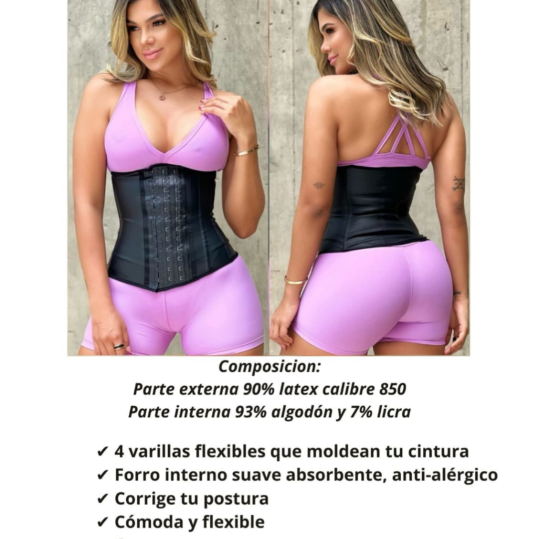 Faja Cinturilla Látex Negra